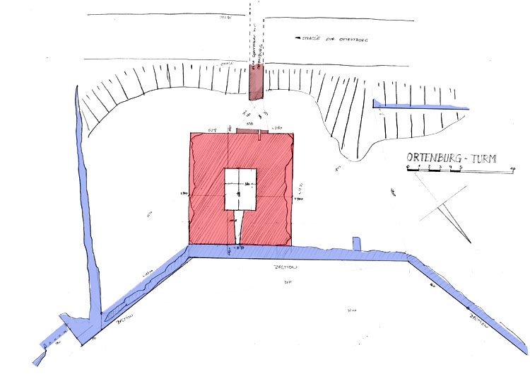 Ortenburg: Turm der unteren Burg, Grundriss